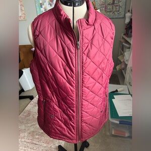 Quilted Burgundy Wine Red Puffer Vest Misses size XL